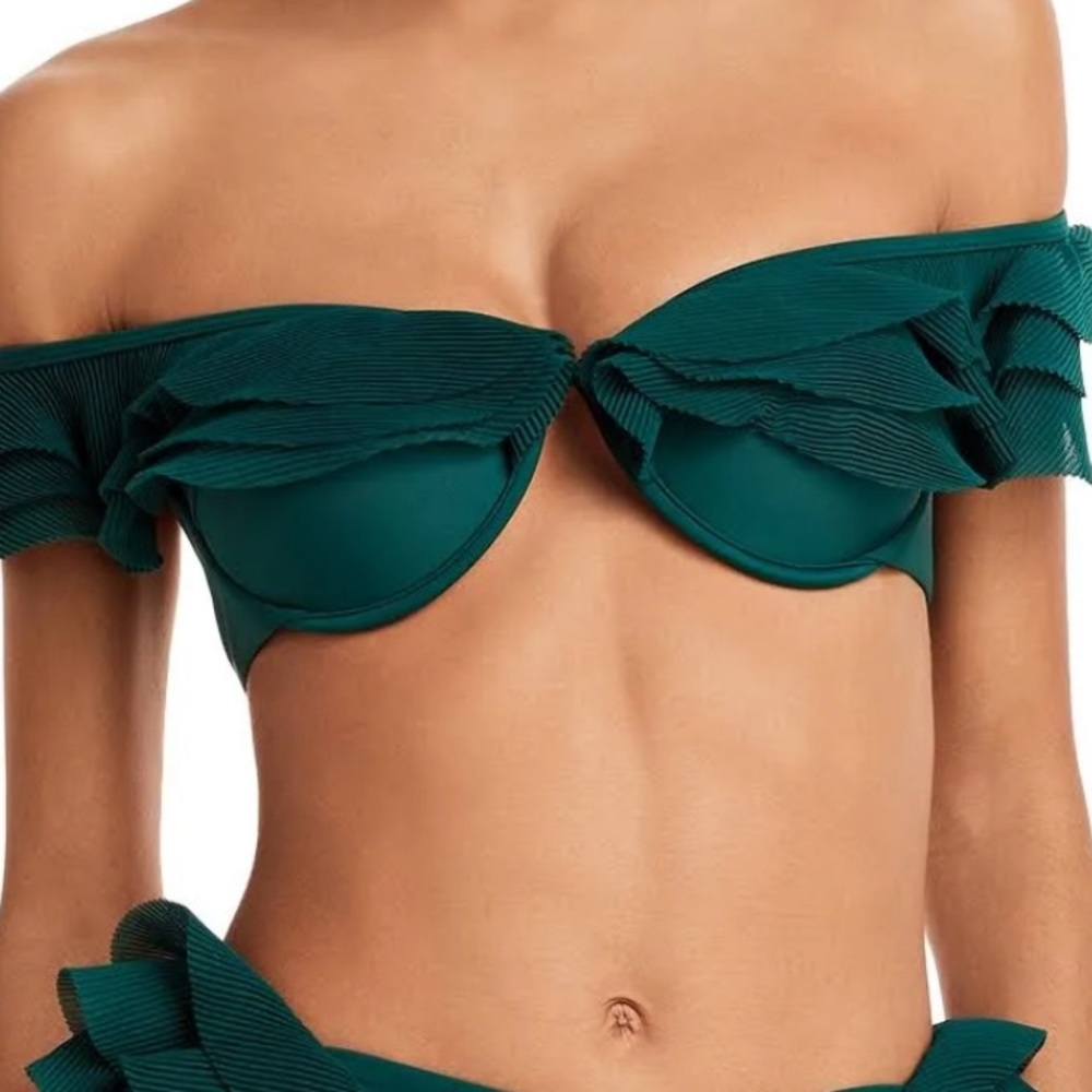 ANDREA IYAMAH NEW SALAMA GREEN BIKINI TOP SIZE XS
